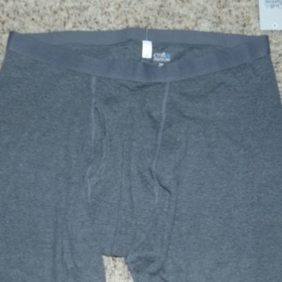 Mens Thermal Underwear Gray 2XLT Tall Croft & Barrow Elastic Waist Fly Winter - Picture 3 of 5
